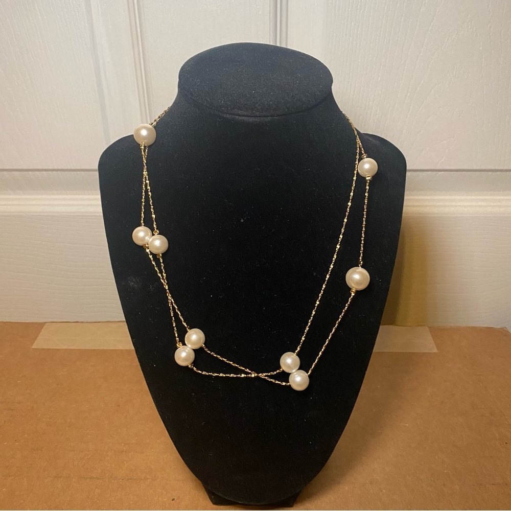 Vintage Gold Tone Pearl Necklace